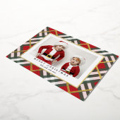 Red Tartan Plaid Kerst Folie Vakantie Kaart (Gedraaid)