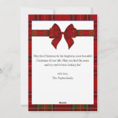 Red Tartan Plaid Schotse kerst Foto Feestdagenkaart (Achterkant)