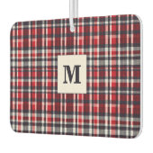 Red Tartan Plaid Stijlvolle Monogrammed Winterwage Luchtverfrisser (Links)