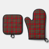 Red Tartan Pset Design Ovenwant & Pannenlap Set (Voorkant)