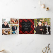 Red Tartan Pset Foto Drieluik Wenskaart (Binnen)