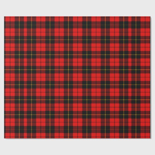 Red Tartan Pset Gift Wrapping Paper Cadeaupapier (Vlak)