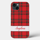 Red Tartan Pset Patroon Case-Mate iPhone Case (Achterkant)