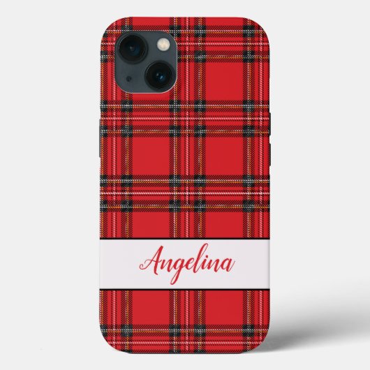 Red Tartan Pset Patroon Case-Mate iPhone Case (Achterkant)