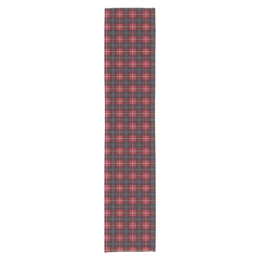 Red Tartan Pset Table Runner Korte Tafelloper (Voorkant)