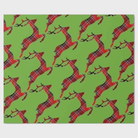 Red Tartan render Scottish Kerstmis Cadeaupapier (Vlak)
