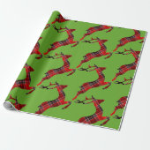 Red Tartan render Scottish Kerstmis Cadeaupapier (Uitgerold)