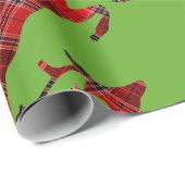 Red Tartan render Scottish Kerstmis Cadeaupapier (Rol Hoek)
