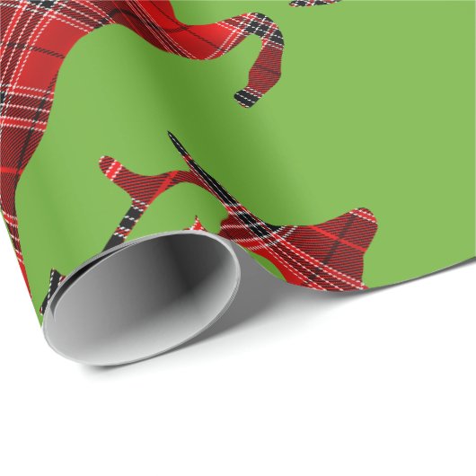 Red Tartan render Scottish Kerstmis Cadeaupapier (Rol Hoek)