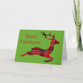 Red Tartan render Scottish Kerstmis Feestdagen Kaart (Voorkant)