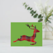 Red Tartan render Scottish Kerstmis Feestdagenkaart (Staand voorkant)