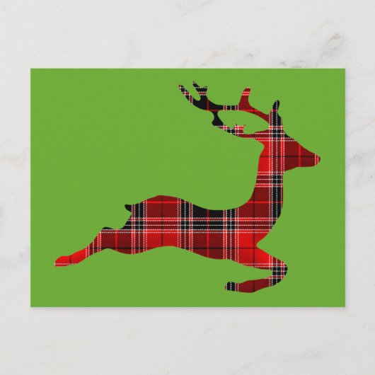 Red Tartan render Scottish Kerstmis Feestdagenkaart (Voorkant)