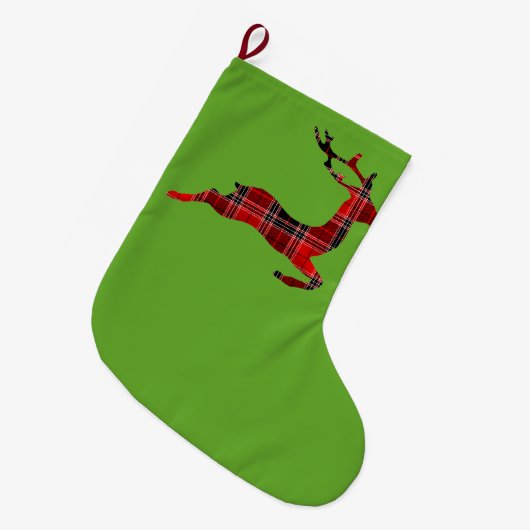 Red Tartan render Scottish Kerstmis Grote Kerstsok (Voorkant (Hangend))