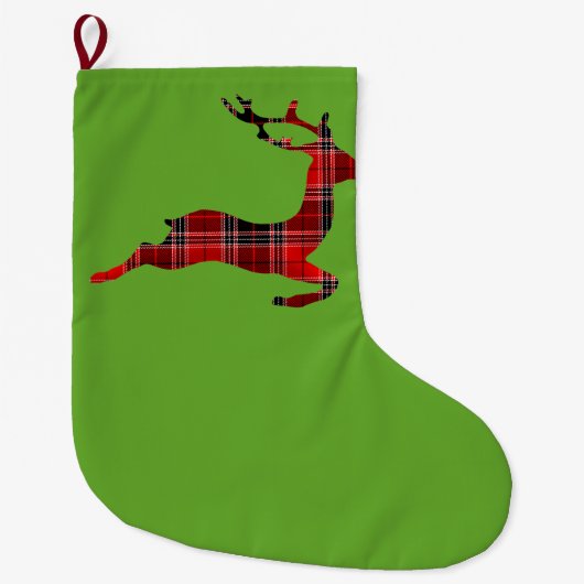 Red Tartan render Scottish Kerstmis Grote Kerstsok (Voorkant)