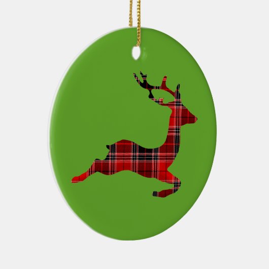 Red Tartan render Scottish Kerstmis Keramisch Ornament (Rechts)