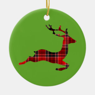 Red Tartan render Scottish Kerstmis Keramisch Ornament