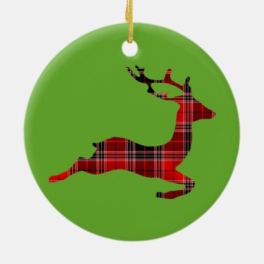 Red Tartan render Scottish Kerstmis Keramisch Ornament (Achterkant)