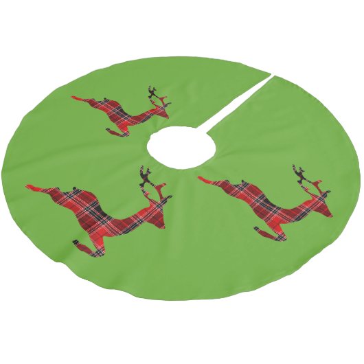 Red Tartan render Scottish Kerstmis Kerstboom Rok (Gekanteld)