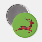 Red Tartan render Scottish Kerstmis Magneet (Voorkant / Achterkant)
