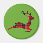 Red Tartan render Scottish Kerstmis Magneet (Voorkant)
