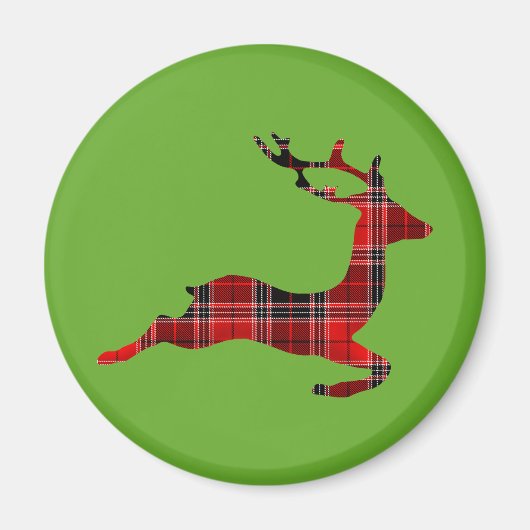 Red Tartan render Scottish Kerstmis Magneet (Voorkant)