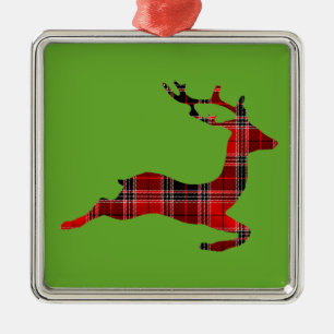 Red Tartan render Scottish Kerstmis Metalen Ornament