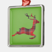 Red Tartan render Scottish Kerstmis Metalen Ornament (Links)