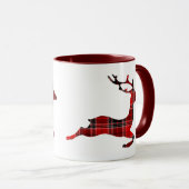 Red Tartan render Scottish Kerstmis Mok (Voorkant rechts)
