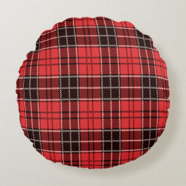 Red Tartan Rond Kussen