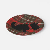 Red Tartan Scotty Dog Cute Traditional Papieren Bordje (Gekanteld)