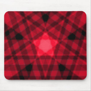 Red Tartan Star Geometric Art Mousepad Muismat