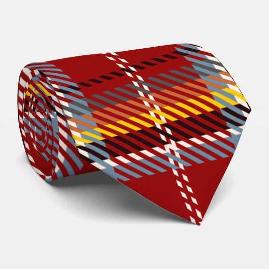 Red Tartan Stropdas (Opgerold)