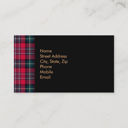 Red Tartan Visitekaartje (Achterkant)