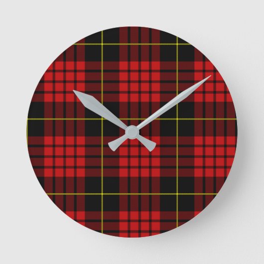 Red Tartan Wall klok (Voorkant)