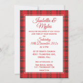 Red Tartan Wedding Kaart (Voorkant)