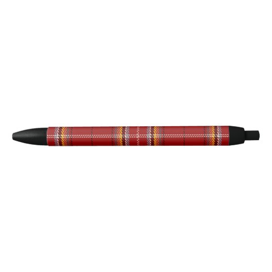 Red Tartan Zwarte Inkt Pen (Voorkant)