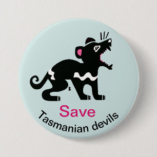 Red Tasmaanse duivels - Bedreigde dieren grafiek Ronde Button 7,6 Cm