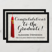 Red Tassel Gefeliciteerd Afstuderen Afstuderen Kaart (Voorkant / Achterkant)
