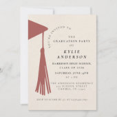Red Tassel High School Graduation Party Kaart (Voorkant)