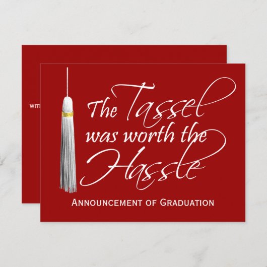 Red Tassel was het beste van de universiteit van H Kaart (Voorkant / Achterkant)