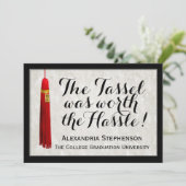 Red Tassel Worth Hassle Gezegde College opleiding Kaart (Staand voorkant)