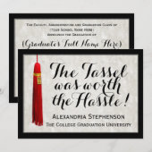 Red Tassel Worth Hassle Gezegde College opleiding Kaart (Voorkant / Achterkant)