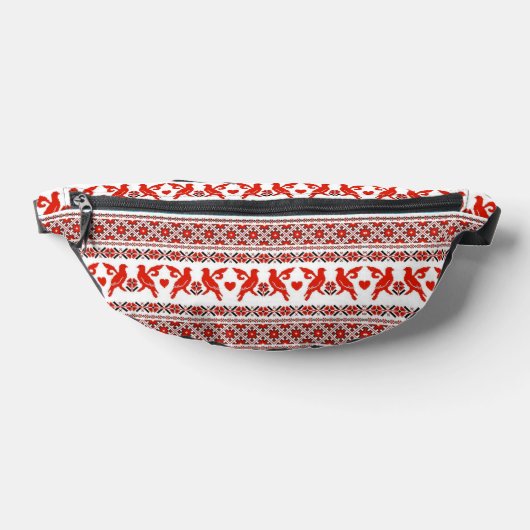 Red Tatreez 2-Sided Print  Fanny Pack Heuptasje (Liggend)