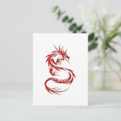 Red Tattoo Dragon Briefkaart (Staand voorkant)