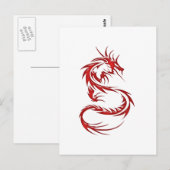 Red Tattoo Dragon Briefkaart (Voorkant / Achterkant)