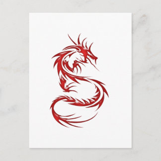 Red Tattoo Dragon Briefkaart