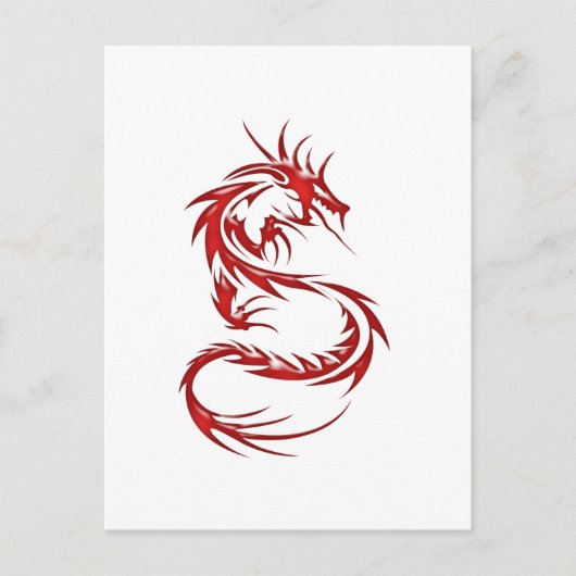Red Tattoo Dragon Briefkaart (Voorkant)