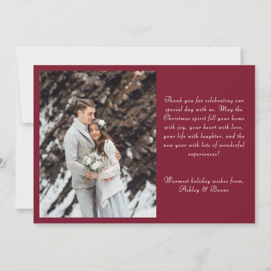 Red Taupe Green Mistoetoe Frame Merry Christmas Feestdagenkaart (Achterkant)