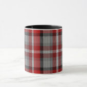 Red Taupe Grey Black Grote Tartan Pset Mok (Midden)