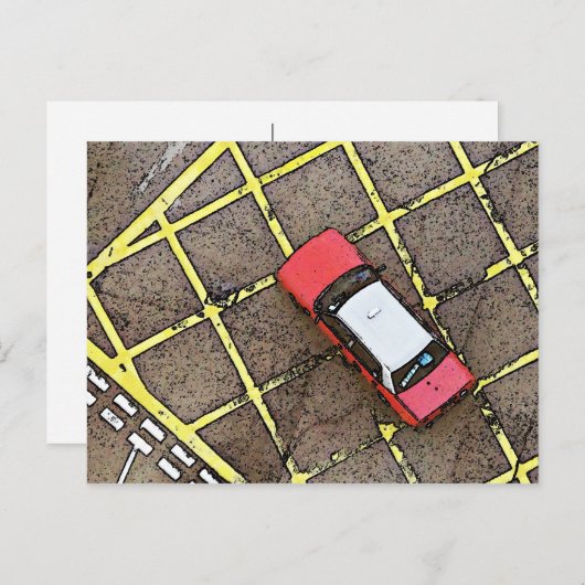 Red Taxi Briefkaart (Voorkant / Achterkant)